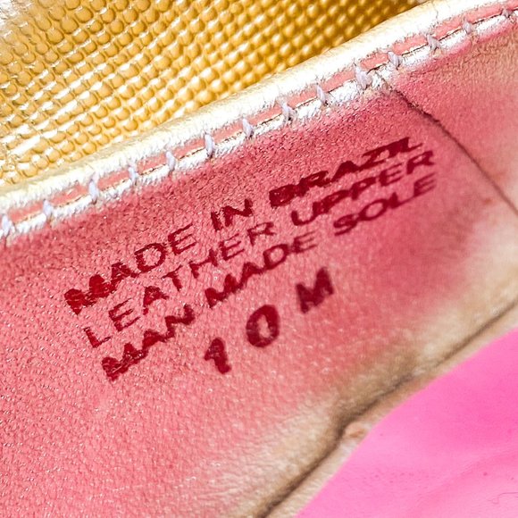 Lilly Pulitzer Sexy Gold Glam Heels Resort Chic Wedge Women's Statement Shoe 10 - Picture 10 of 13